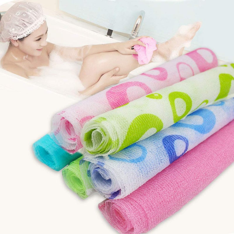 Meetory 6 Pieces Exfoliating Nylon Bath Cloth Towel, 35 inches (90cm) Beauty Skin Bath Wash Cloth Towel Massage for Women and Men - Image 4